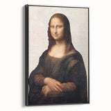 Black and white wall art of Leonardo da Vinci design on framed canvas, ideal for bedroom decor with a vintage poster style.