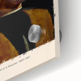 Mid-century modernist art featuring abstract design in muted earth tones on acrylic glass, ideal for dining room art.