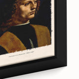 Black wall art featuring a close-up of Leonardo da Vinci's design on a textured, framed canvas with colorful accents.