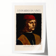 Early Masters' Leonardo da Vinci-themed rolled print featuring floral elements in earth tones.