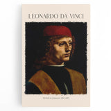 Black and white stretched canvas depicting Leonardo da Vinci's sketches, suitable for kitchen wall art.