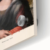 Mid-century modernist style large abstract wall art of geometric shapes in muted tones on acrylic glass.