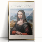 Mid-century modernist art of Leonardo da Vinci in gold frame, ideal for nursery wall decor.