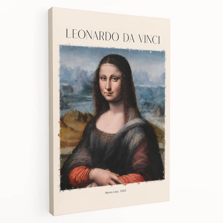 Leonardo da Vinci-inspired artwork on stretched canvas featuring muted earth tones, ideal for kitchen wall art.
