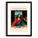 Abstract art print featuring colorful, textured brush strokes on a large canvas, framed in black.