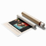 Early Renaissance style floral art on rolled print, featuring soft earth tones.