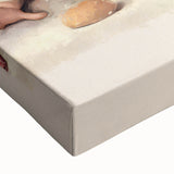 Black and white landscape art painting on stretched canvas, featuring a detailed sketch of a historical figure.