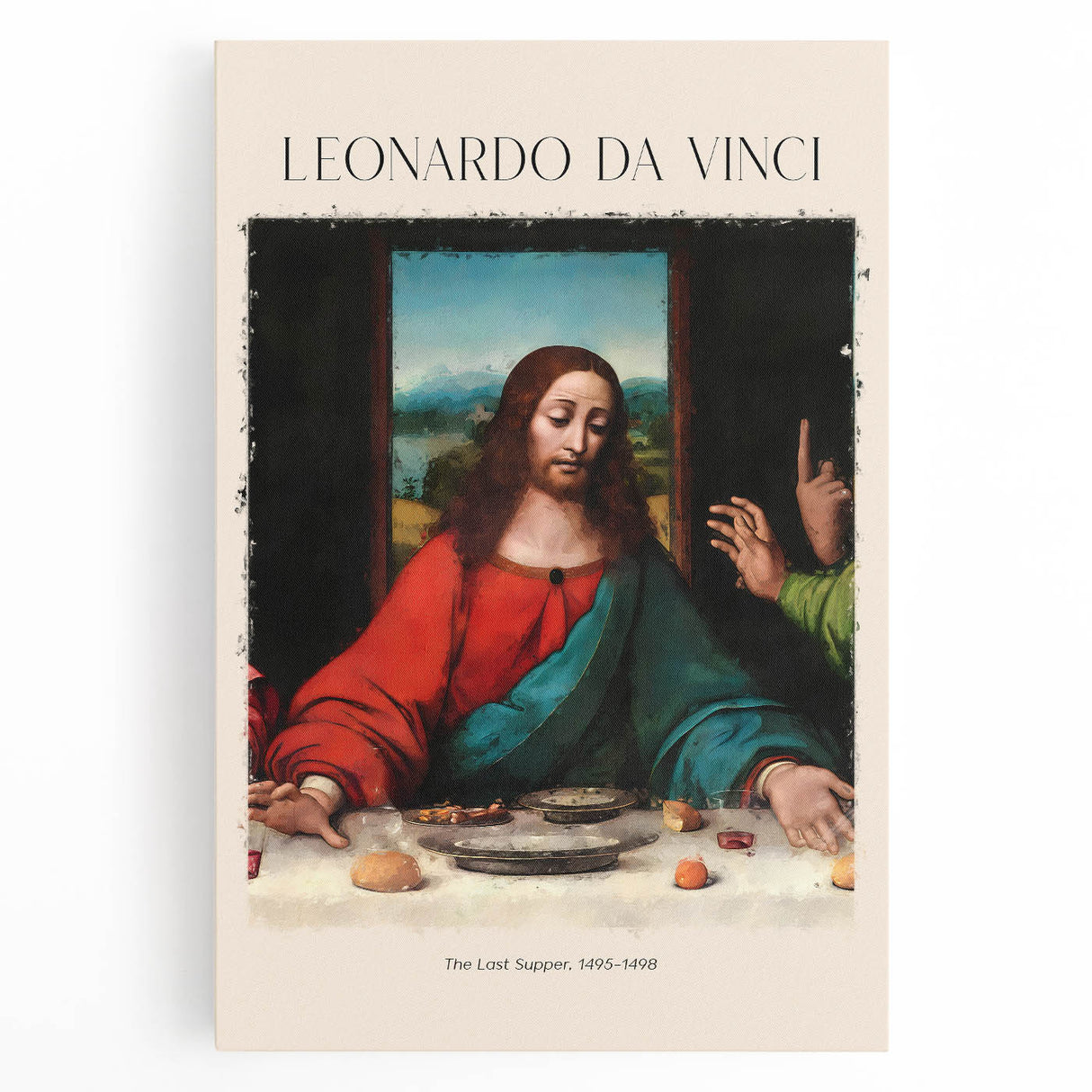 Black and white stretched canvas featuring a detailed Leonardo da Vinci sketch, ideal for kitchen art.