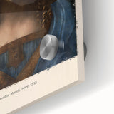 Mid-century modernist art featuring abstract design in neutral tones on acrylic glass, ideal for dining room ambiance.