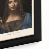 Early Masters black wall art featuring a textured, colorful rendition of Leonardo da Vinci on framed canvas.
