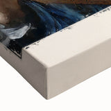 Black and white landscape painting of rolling hills on stretched canvas, ideal for bedroom wall art.