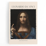 Black and white print of Leonardo da Vinci's sketches on stretched canvas, suitable for kitchen wall art.