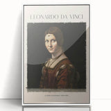 Leonardo da Vinci-inspired large art print on white-framed acrylic, featuring mid-century modernist style.