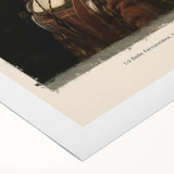 Art deco poster featuring a monochrome Leonardo da Vinci sketch, ideal for dining room wall art, printed on rolled canvas.