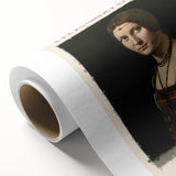 Art deco poster of a stylized early 20th-century cityscape in muted gold and teal.