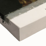 Black and white landscape painting on stretched canvas depicting a serene natural scene, ideal for bedroom wall art.