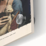 Mid-century modernist art print of an abstract design in muted earth tones on acrylic glass, suitable for dining room decor.