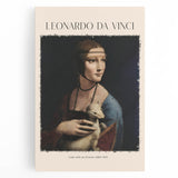 Black and white print of Leonardo da Vinci's sketch on stretched canvas, ideal for kitchen wall art.