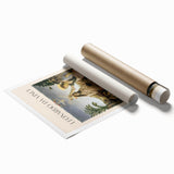 Extra large rolled print of a Leonardo da Vinci-inspired floral design in muted earth tones.