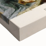 Large art depicting a black and white landscape painting on stretched canvas, ideal for bedroom wall decor.