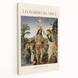 Leonardo da Vinci-inspired artwork on stretched canvas featuring muted earth tones, ideal for kitchen wall art.