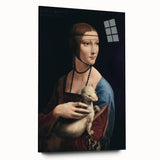Acrylic print of a large abstract wall art inspired by Leonardo da Vinci, featuring muted earth tones.