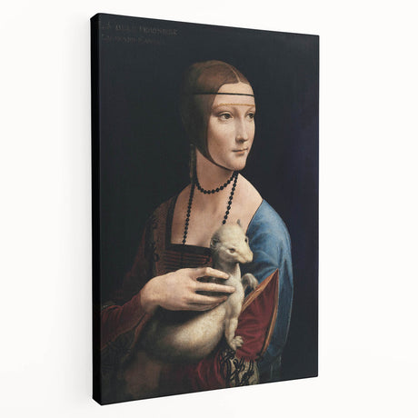 Leonardo da Vinci-inspired art on stretched canvas, featuring classical imagery in muted earth tones.