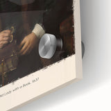 Large abstract wall art print featuring geometric shapes in muted earth tones on acrylic glass.