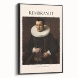 Black and white framed canvas depicting a vintage landscape painting, ideal for bedroom wall decor.