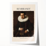 Rolled print of Rembrandt-inspired floral art in muted earth tones, suitable for dining room or bathroom wall decor.