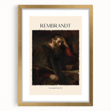 Textured art print of abstract design in gold frame, featuring neutral and earth tones, suitable for bedroom decor.