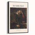 Black and white framed canvas featuring a vintage landscape painting, ideal for bedroom wall art.
