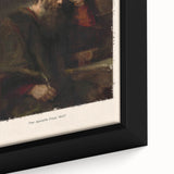 Black wall art featuring a textured close-up of a Rembrandt-inspired design in colorful hues.