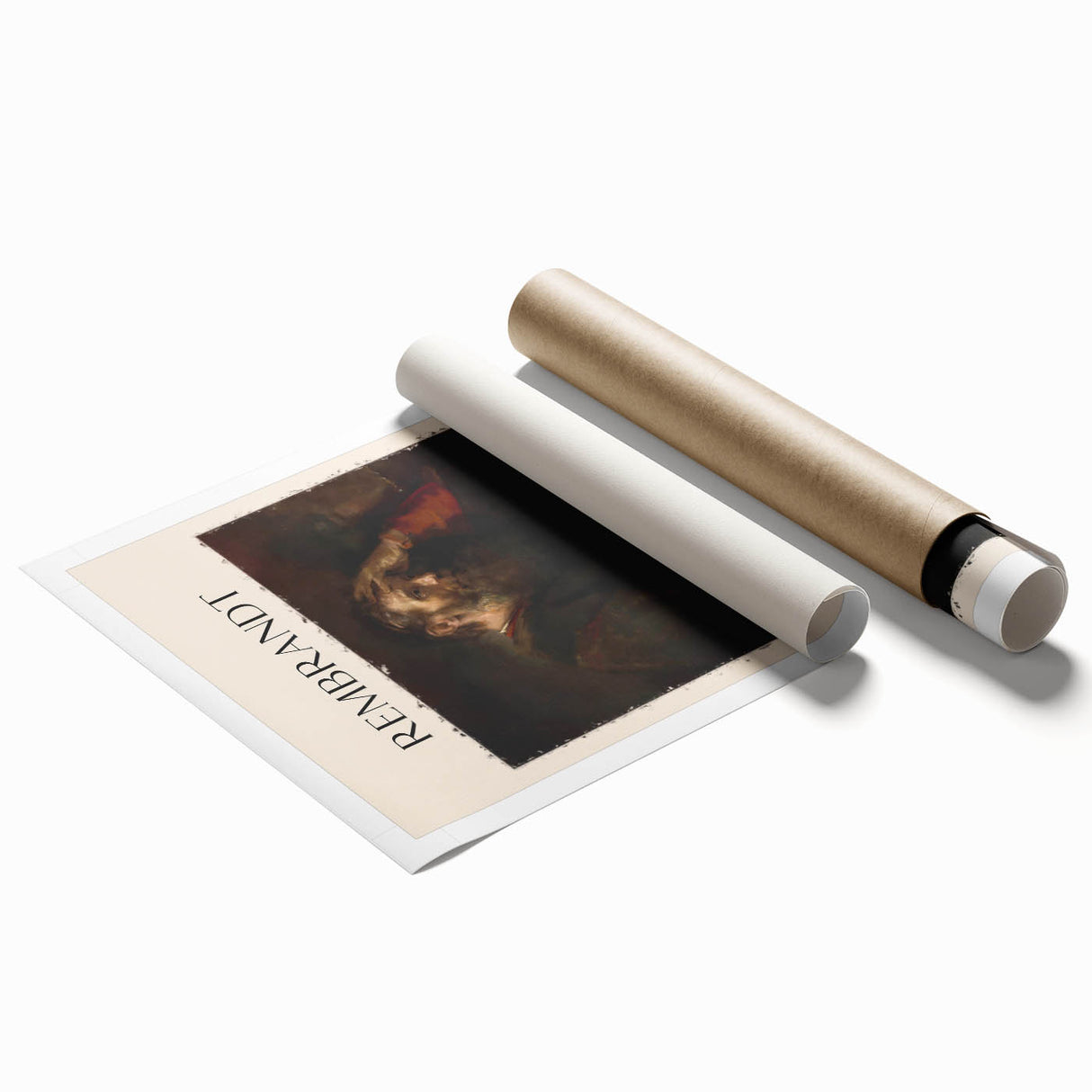 Extra large rolled print of a floral art in muted earth tones.