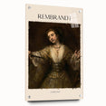 Acrylic print of a Rembrandt-inspired portrait in muted earth tones, suitable for dining room or bedroom decor.