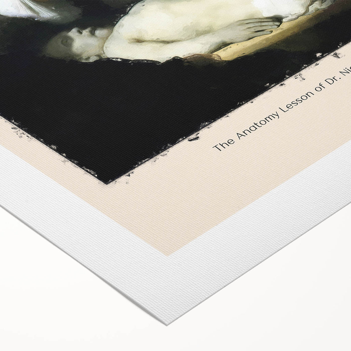 Art deco poster featuring a Rembrandt-inspired portrait in sepia tones on rolled canvas, suitable for dining room wall art.