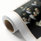 Art deco poster of Rembrandt design on rolled canvas, featuring muted earth tones, ideal for nursery wall art or dining room.