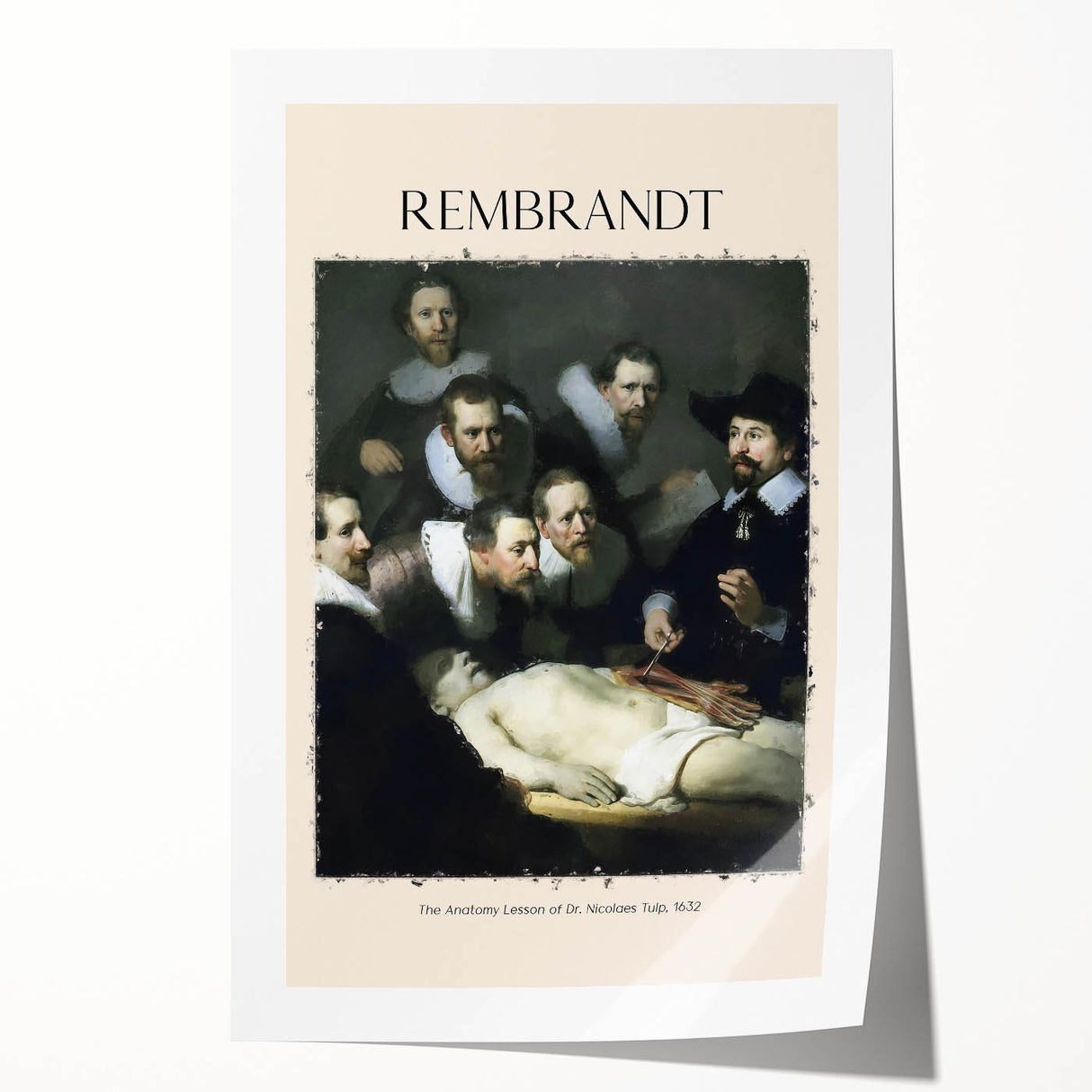 Early Masters' Rembrandt-inspired rolled print featuring subdued floral motifs on a large canvas.