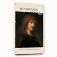 Acrylic print of Rembrandt-inspired artwork featuring dark, earthy tones, ideal for dining room decor.