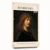 Acrylic print of Rembrandt-inspired artwork featuring dark, earthy tones, ideal for dining room decor.