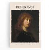 Large black and white stretched canvas of Rembrandt's artwork, ideal for kitchen wall art.