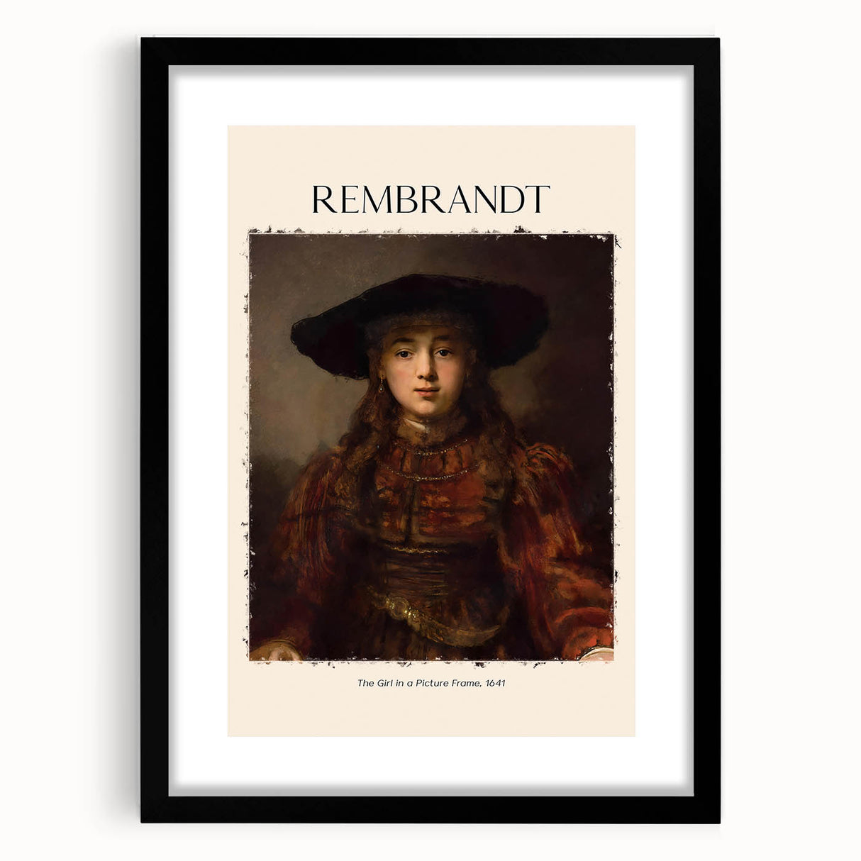 Extra large abstract art print featuring colorful, textured brush strokes on a black framed canvas.