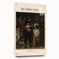Side view of a Rembrandt-inspired acrylic print, featuring muted earth tones, ideal for dining room decor.