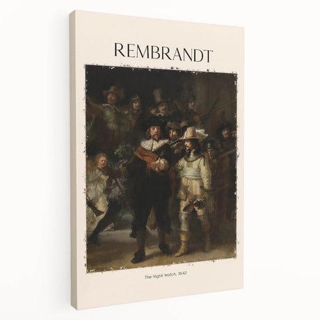 Side view of a Rembrandt-inspired canvas depicting a detailed historical portrait in earthy tones.