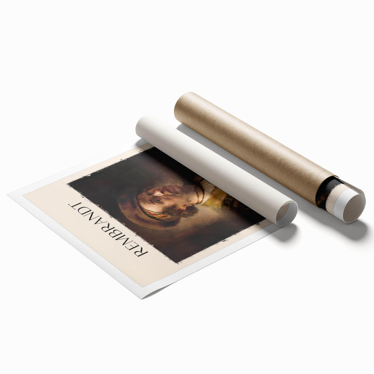 Extra large rolled print featuring a floral design in muted earth tones, ideal for classy bathroom wall art.
