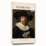 Acrylic print of a Rembrandt-inspired portrait in earth tones, suitable for bedroom or dining room walls.