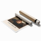 Extra large rolled print of a Rembrandt-inspired floral design in muted earth tones.