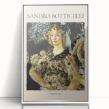 Framed acrylic print of Sandro Botticelli's artwork in mid-century modernist style, featuring pastel shades.