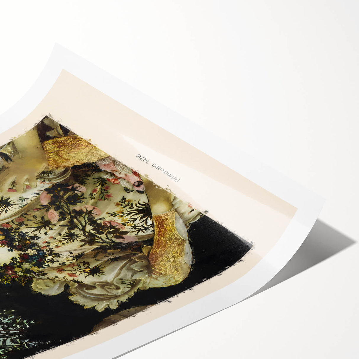 Extra large wall art featuring line art flowers in muted earth tones on a rolled canvas.