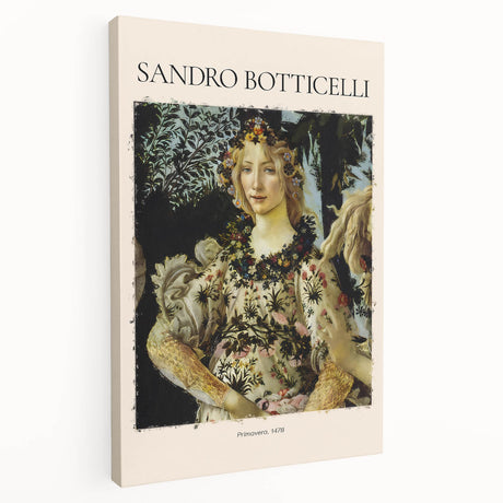 Renaissance-style painting on stretched canvas featuring intricate floral patterns and soft earth tones.